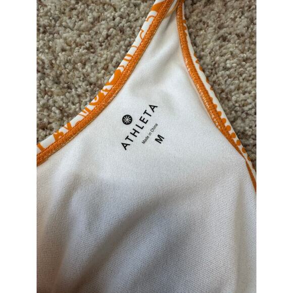 ATHLETA women's swim Tankini top, size Medium; Orange & Pink, halter style - Picture 3 of 5